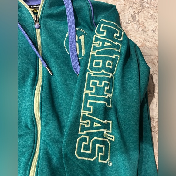 Women’s Cabelas Hoodie Full Zip Hoodie Green Medium - Picture 7 of 11